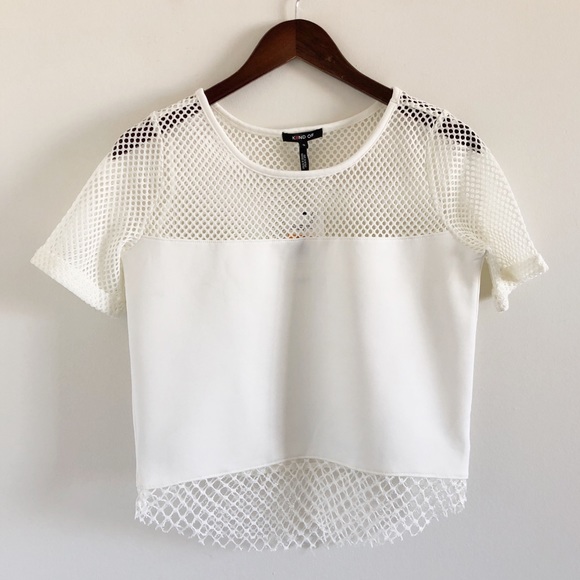 KIIND OF Tops - NWT KIIND OF Taylor Mesh Short Sleeve Top Sz S